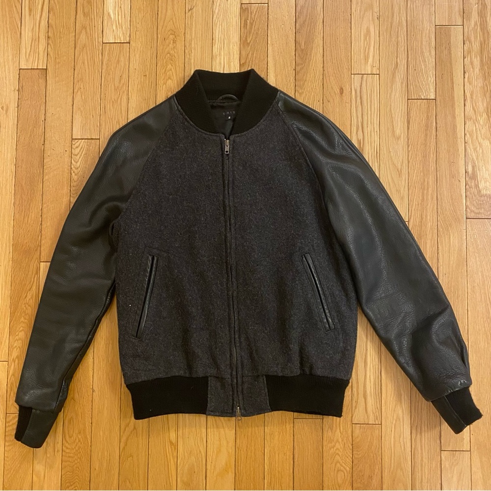 Unis Varsity Jacket Wool Leather sleeves Size S made in USA